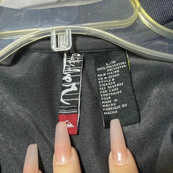 Quiksilver Treat Yourself Jacket Full Zip Gray Red 90's Streetwear Y2K Large SK8 - Picture 9 of 12